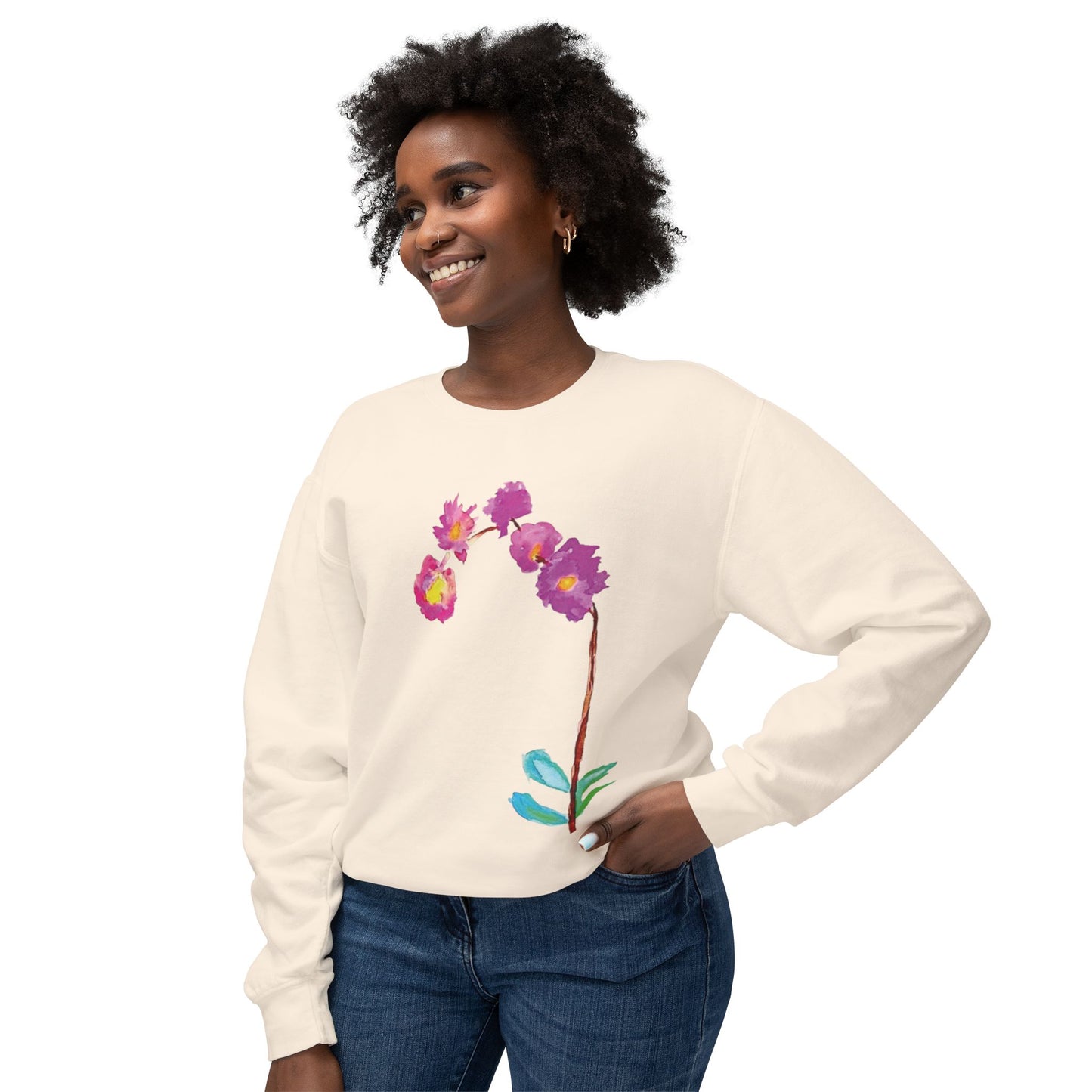 NELLA's ORCHID Art Crewneck Sweatshirt - Bold Statement for Indie Sleaze Style