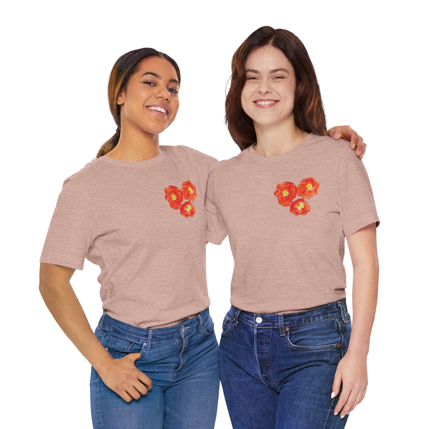 POPPY Unisex Jersey Short Sleeve Tee - Hart Flower print