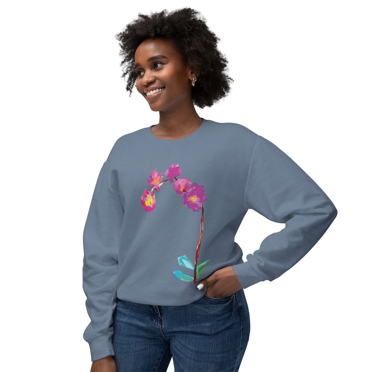 NELLA's ORCHID Art Crewneck Sweatshirt - Bold Statement for Indie Sleaze Style