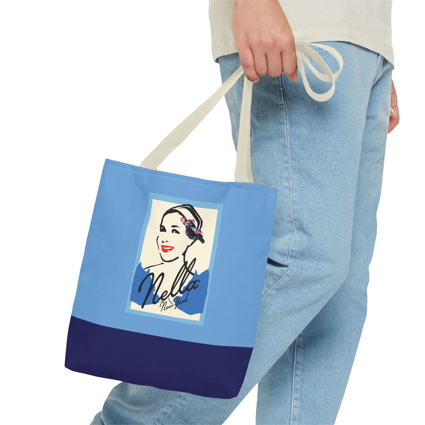 NELLA POSTCARD Retro Tote Bag - Blues