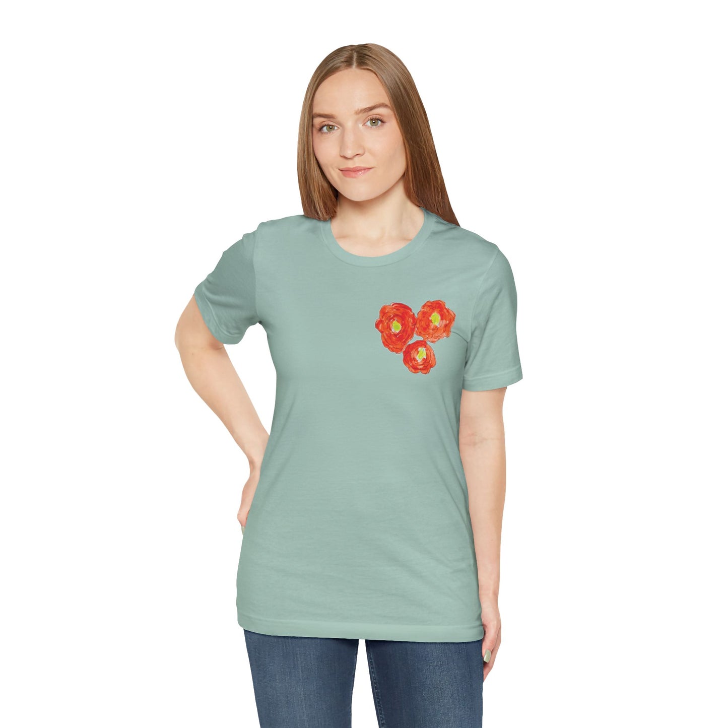 POPPY Unisex Jersey Short Sleeve Tee - Hart Flower print