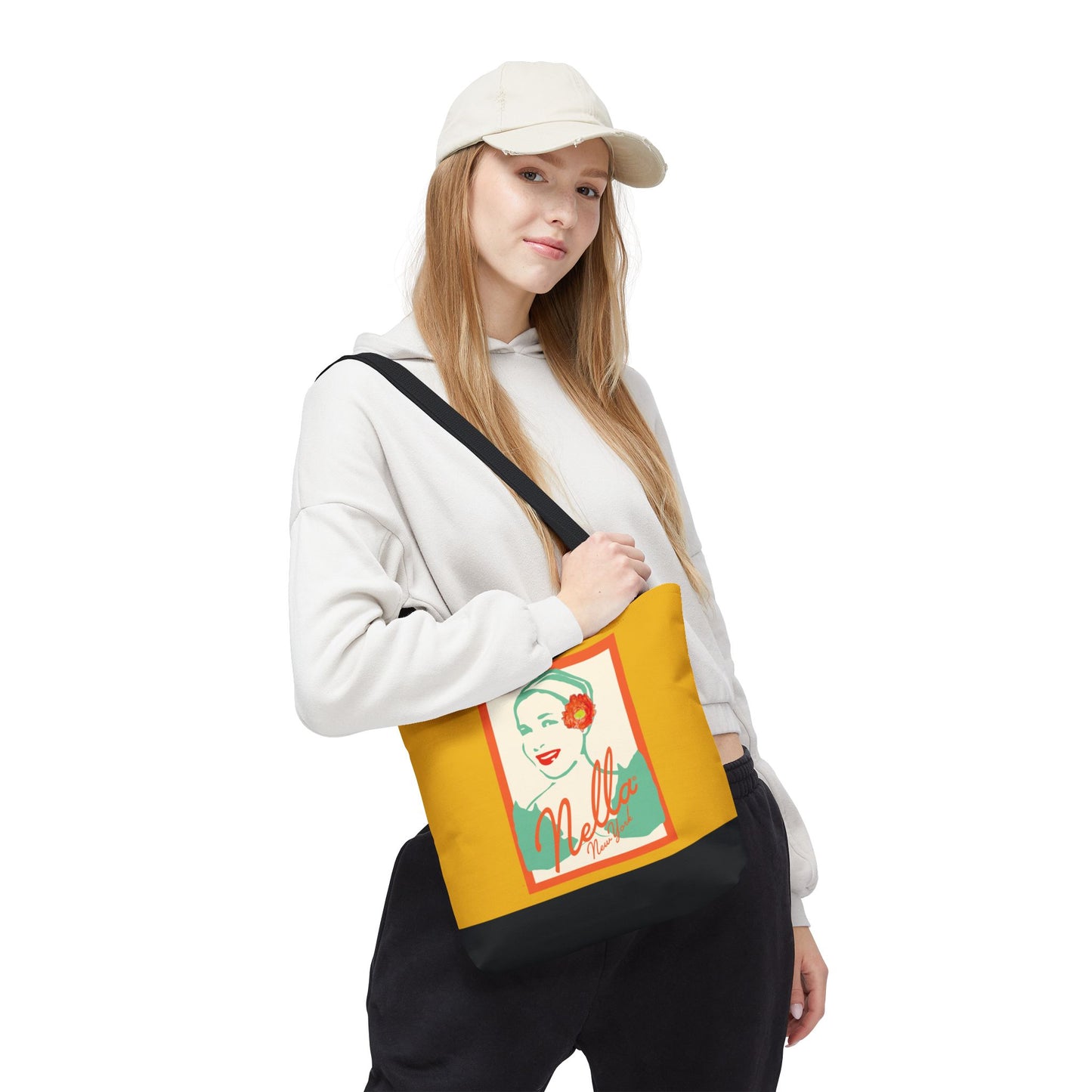 NELLA POSTCARD Retro Tote Bag - Goldenrod