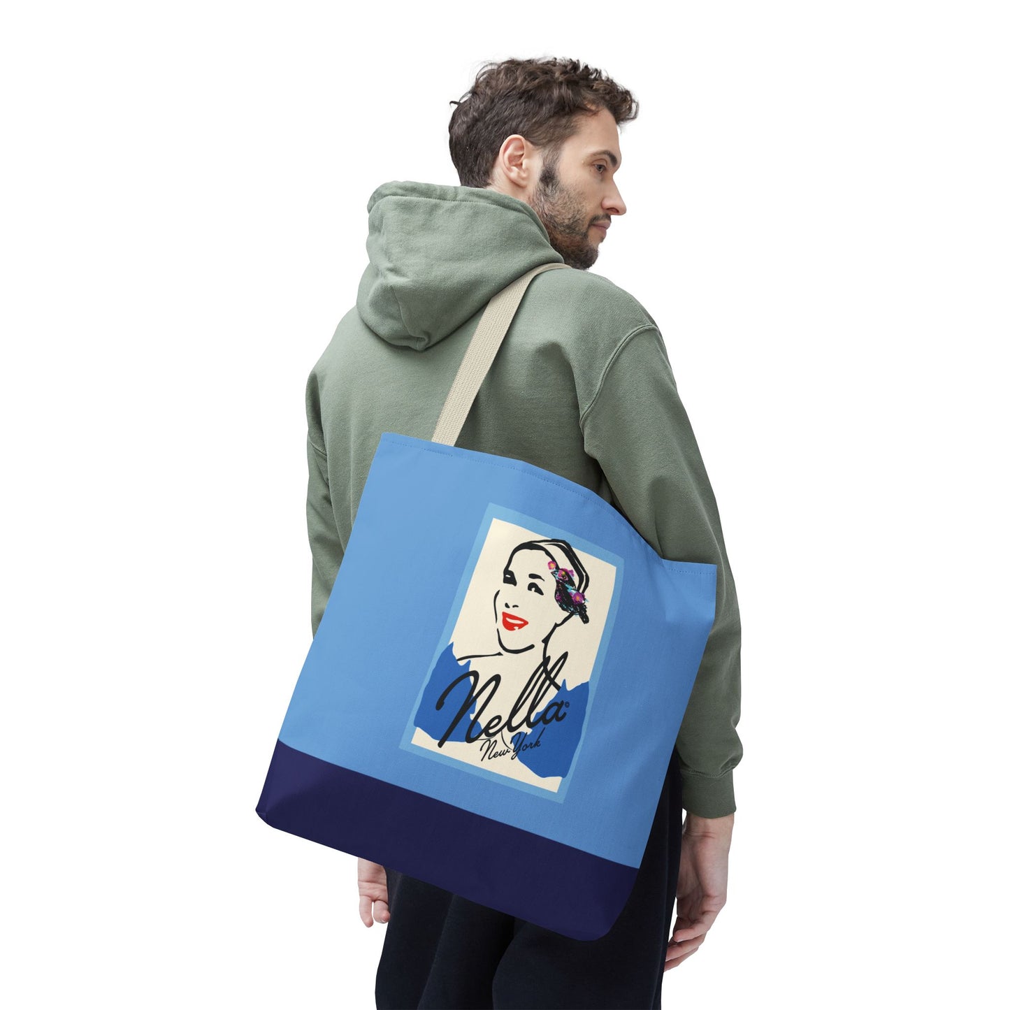 NELLA POSTCARD Retro Tote Bag - Blues