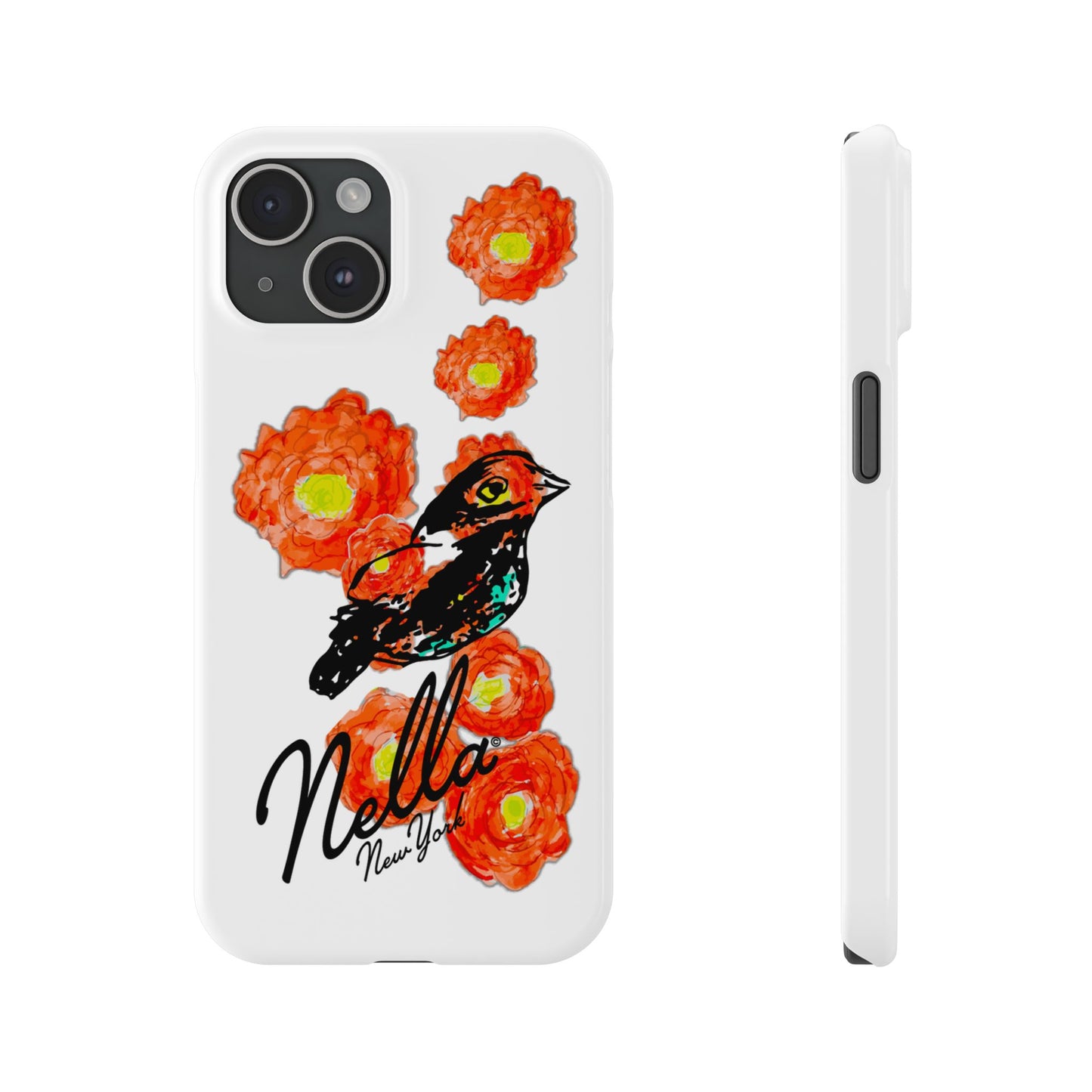 Slim Phone Cases with Floral Bird Design | Cute Phone Cover, Nature Lover Gift, Trendy Accessory for Women, Stylish Mobile Case, Nella [...]