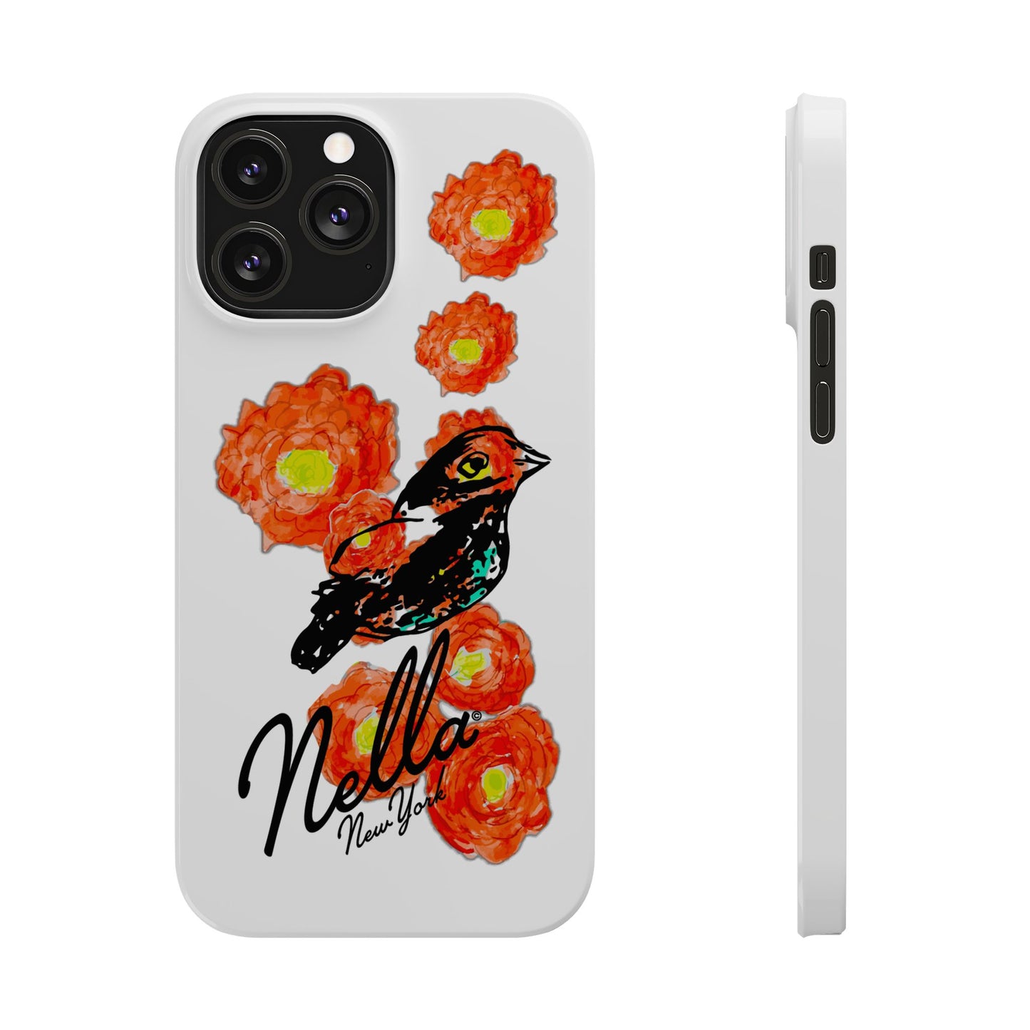 Slim Phone Cases with Floral Bird Design | Cute Phone Cover, Nature Lover Gift, Trendy Accessory for Women, Stylish Mobile Case, Nella [...]