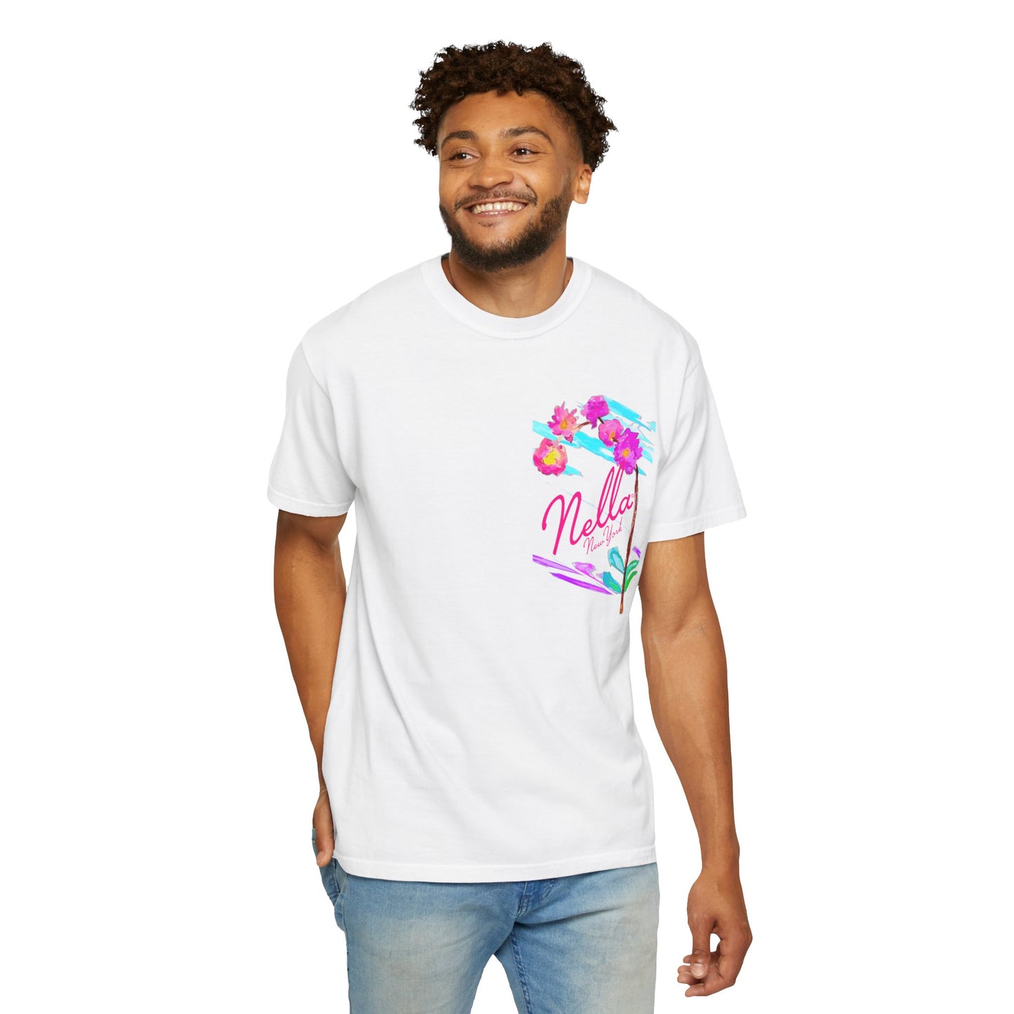 Nella Floral Unisex T-Shirt, Casual Wear, Gift for Her, Spring Apparel, Art Tee, Summer Style, Birthday Present
