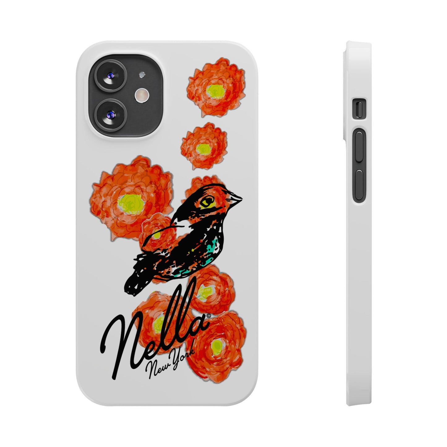 Slim Phone Cases with Floral Bird Design | Cute Phone Cover, Nature Lover Gift, Trendy Accessory for Women, Stylish Mobile Case, Nella [...]