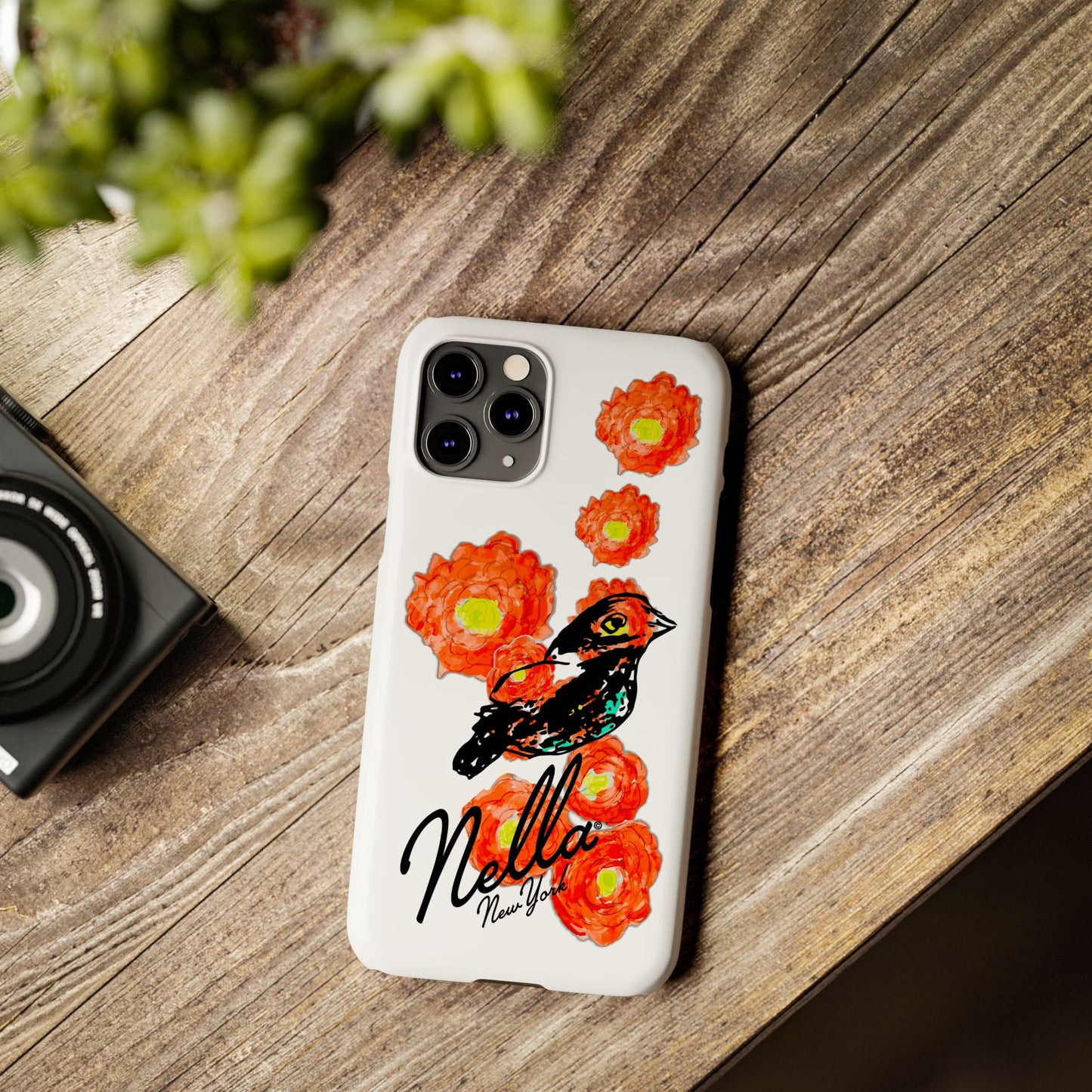 Slim Phone Cases with Floral Bird Design | Cute Phone Cover, Nature Lover Gift, Trendy Accessory for Women, Stylish Mobile Case, Nella [...]