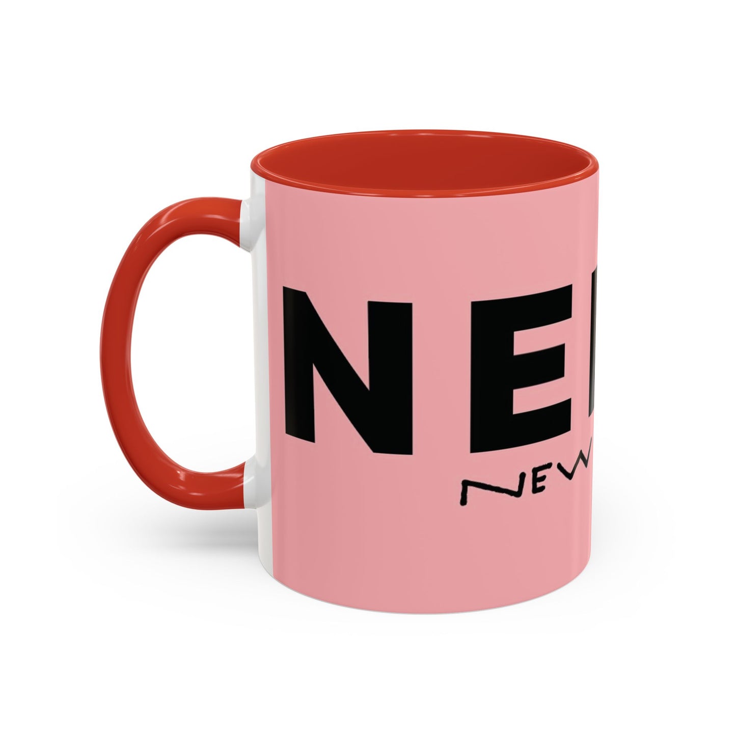 Mug - Artisanal Pink Coffee/Tea Mug with Bold Graphic Print - Gift Idea