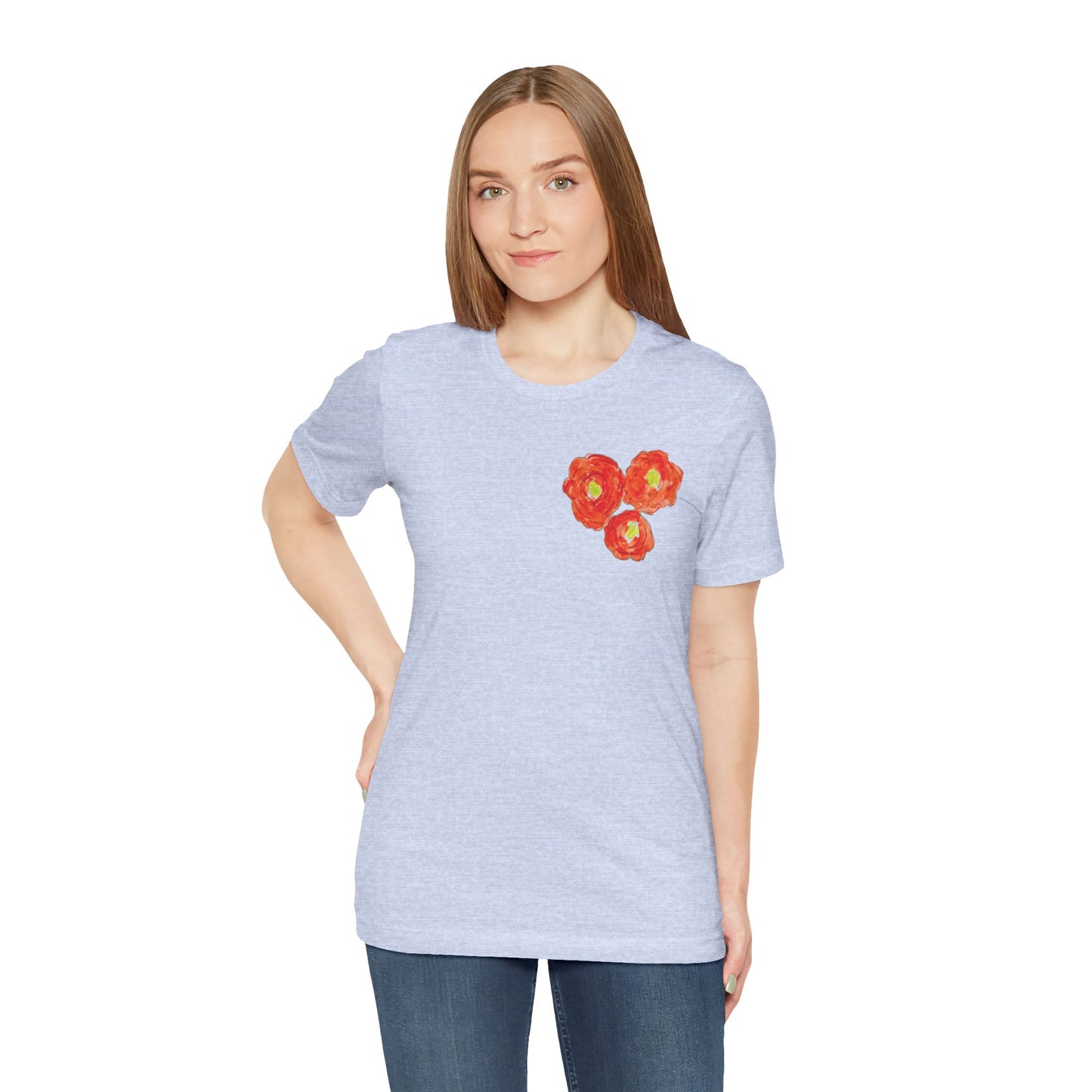 POPPY Unisex Jersey Short Sleeve Tee - Hart Flower print