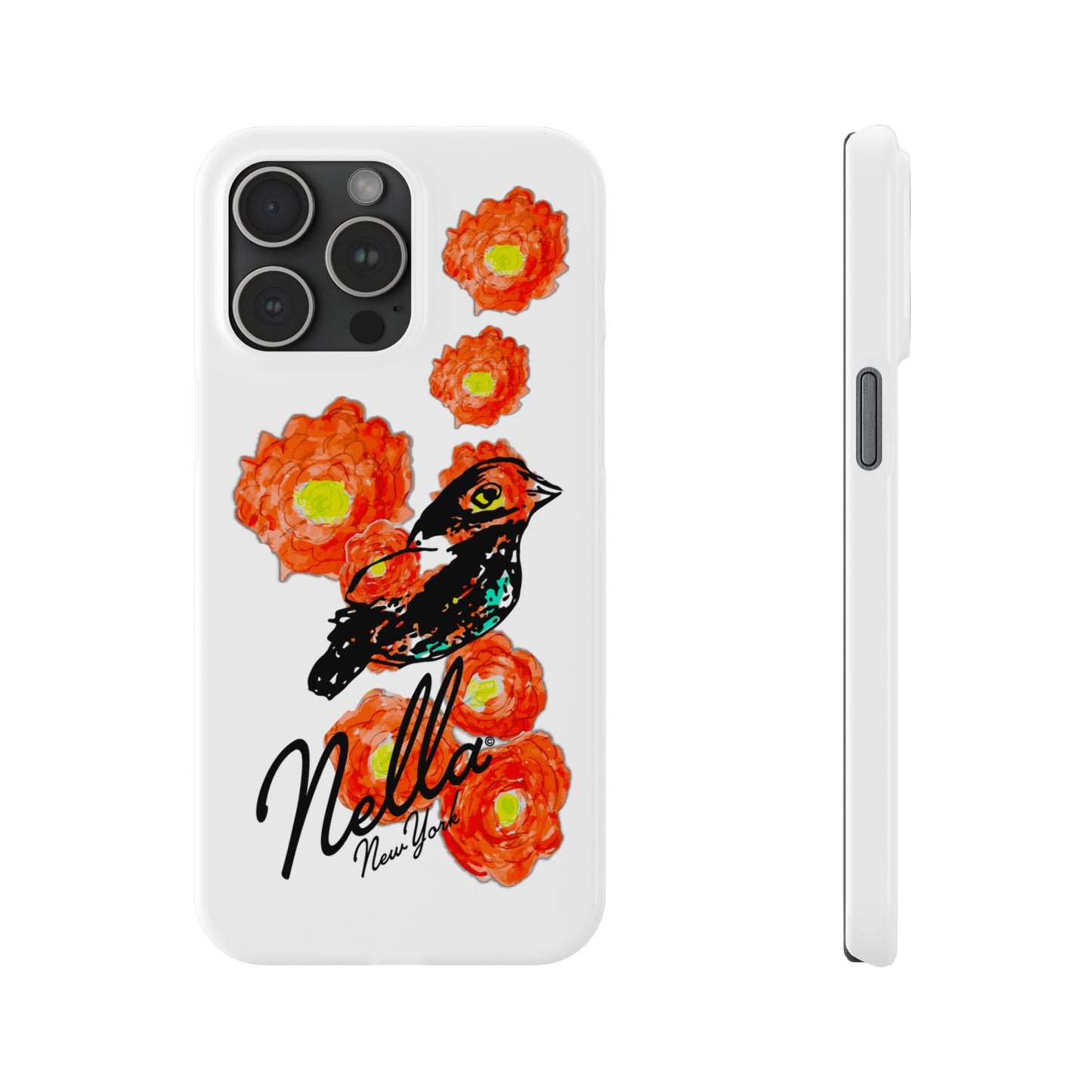 Slim Phone Cases with Floral Bird Design | Cute Phone Cover, Nature Lover Gift, Trendy Accessory for Women, Stylish Mobile Case, Nella [...]