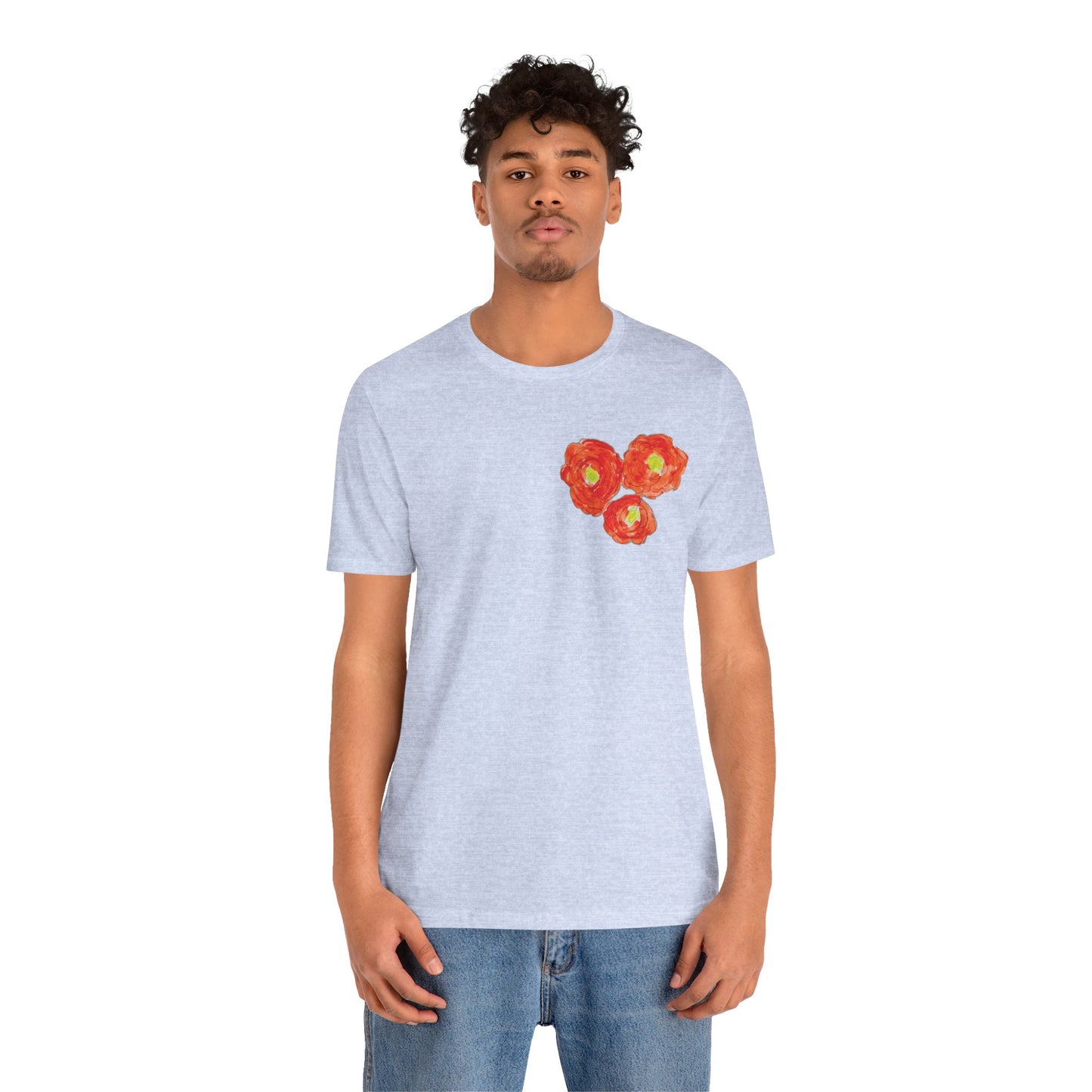 POPPY Unisex Jersey Short Sleeve Tee - Hart Flower print