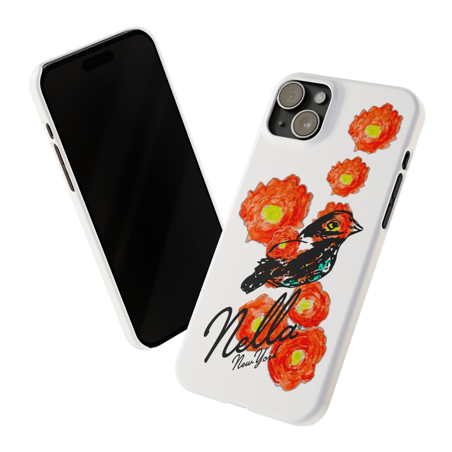 Slim Phone Cases with Floral Bird Design | Cute Phone Cover, Nature Lover Gift, Trendy Accessory for Women, Stylish Mobile Case, Nella [...]